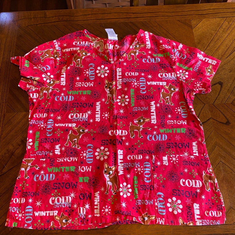Rudolph Scrub Top